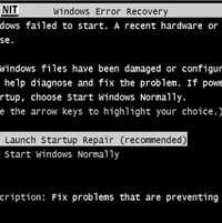 Máy tính lỗi startup repair khi khởi động Windows